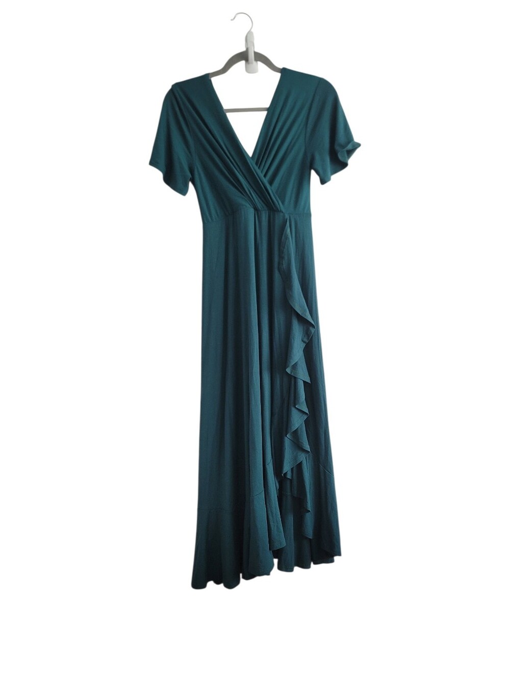 NEW Tiffany Rose Maternity Waterfall Midi Dress Deep Green Teal Size Small